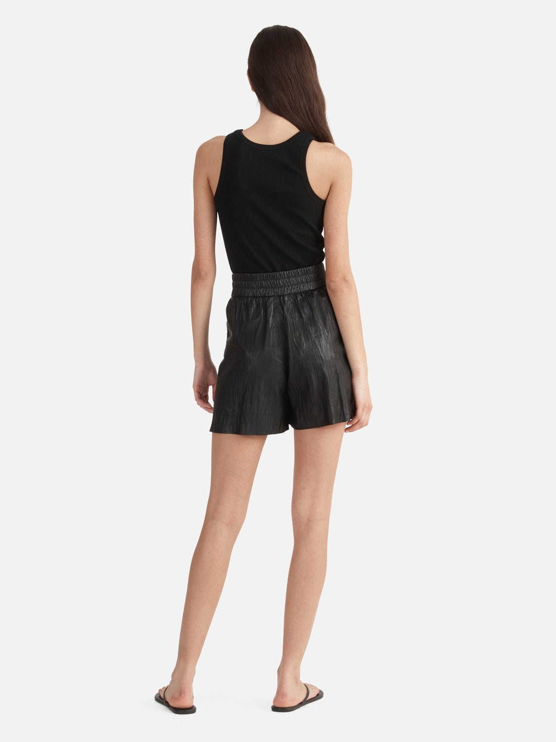 Hazel Leather Short - Black