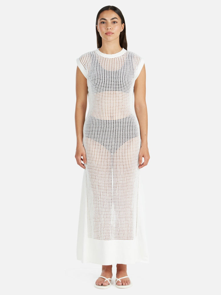 Demi Knit Maxi Dress - Bright White