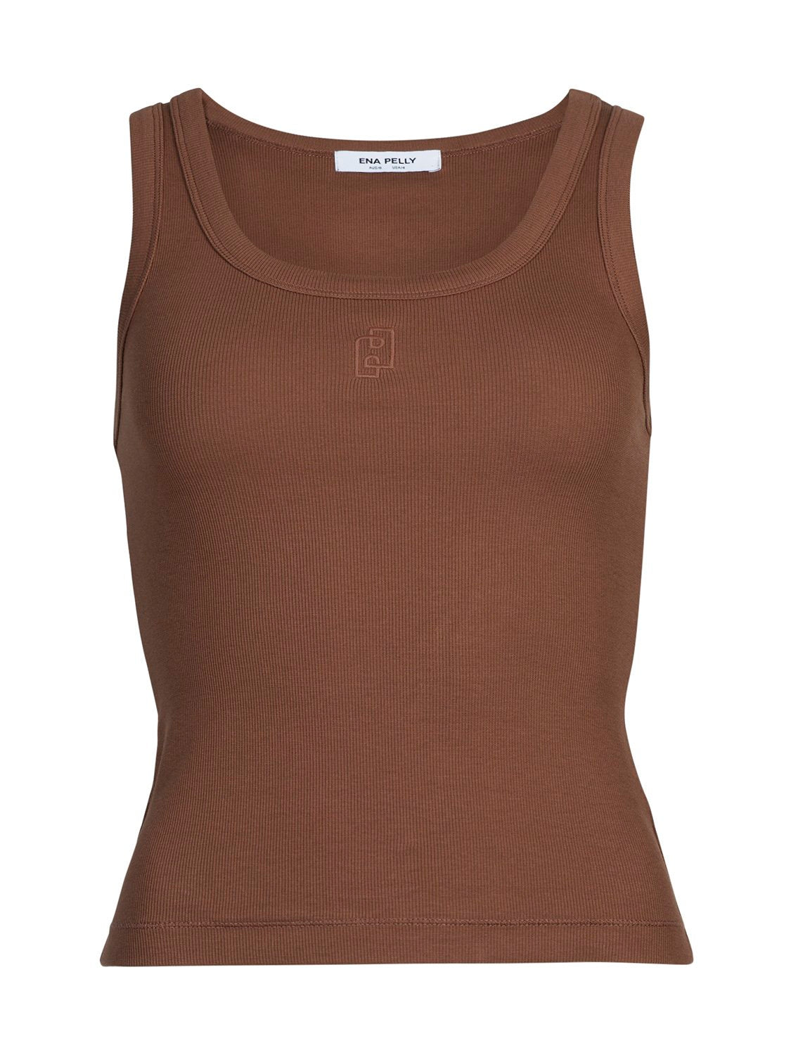 Kendall Monogram Tank - Cocoa